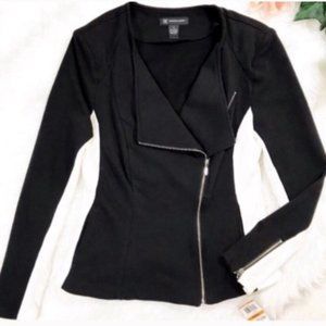 I.N.C. Moto Jacket Black White Colorblock